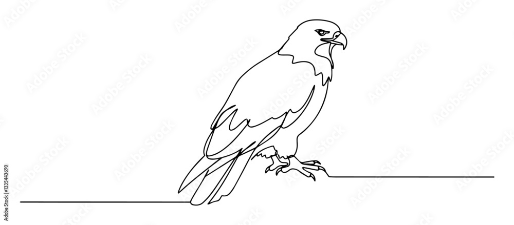 Fototapeta premium eagle vector monoline one line line art bird