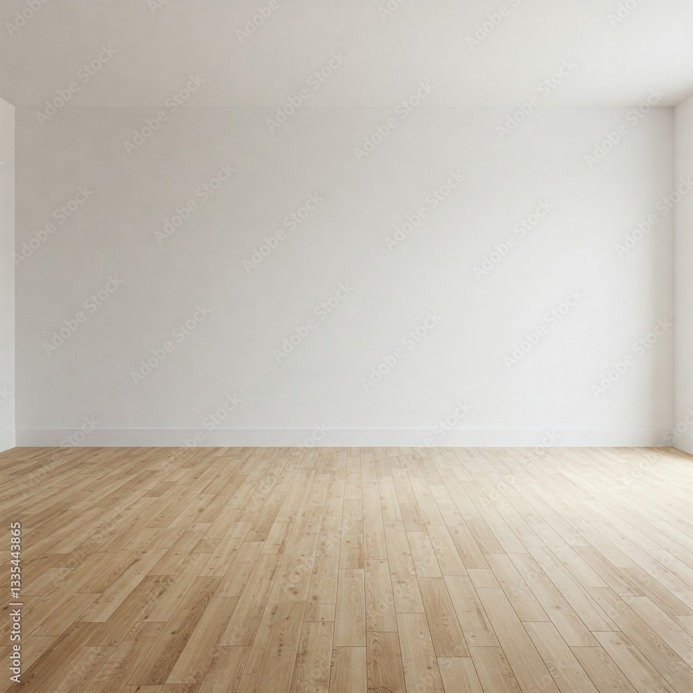 Empty Room White Wall with Wooden Floor Empty Room White Wall with Wooden Floor