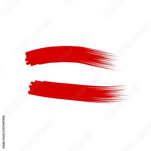 Red Brush Stroke Collection with Various Shapes and Textures