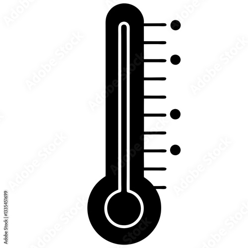 thermometer black silhouette vector, Simple silhouette Design vector icon with white background.