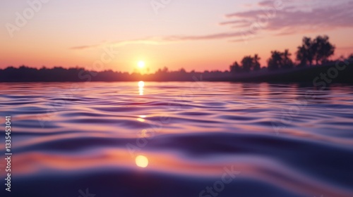 Calm Water Sunset Reflection on a River