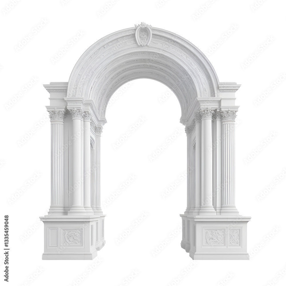 Obraz premium classic arch isolated on white