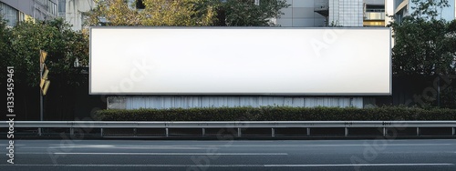 realistic image of a long billboard on the street of Tokyo