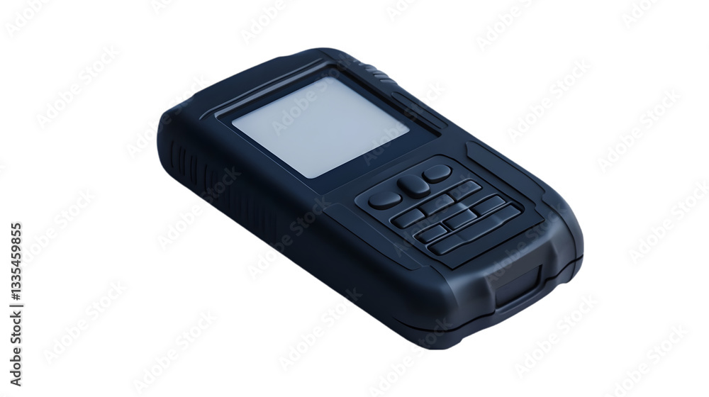 Close-up of a rugged handheld GPS device with a keypad, designed for navigation and fieldwork in tough environments with a durable and protective case.
Close-up of a rugged handheld GPS device with a keypad, designed for navigation and fieldwork in tough environments with a durable and protective case.