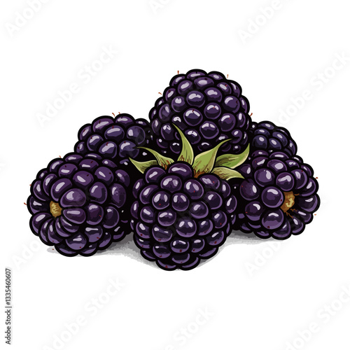 blackberry on white background