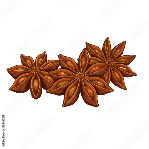 star anise isolated on white background