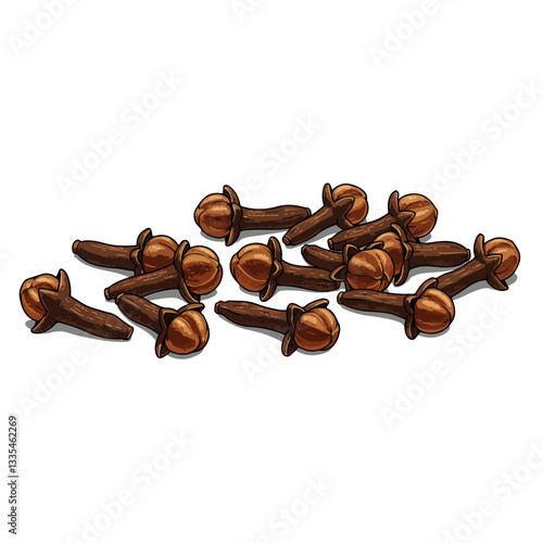 dried cloves on a white