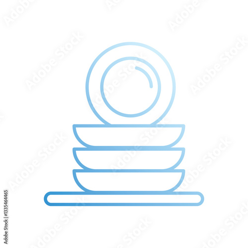 DISHES vector icon stock illustration