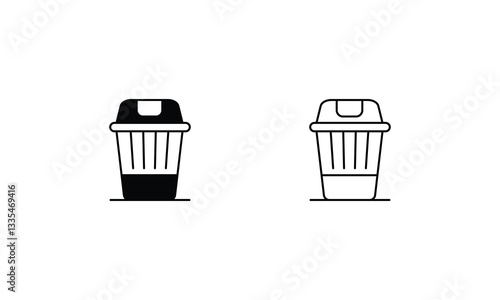 TRASH icons set vector stock illustration