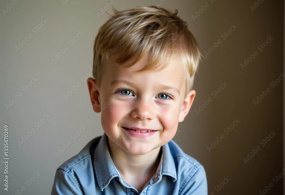 A cheerful Swedish boy with tousled blond hair beams a bright smile while seated indoors, showcasing the innocence and happiness of early childhood moments filled with warmth Generative AI A cheerful Swedish boy with tousled blond hair beams a bright smile while seated indoors, showcasing the innocence and happiness of early childhood moments filled with warmth Generative AI