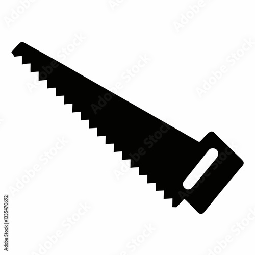 Sharp metal handsaw tool isolated on white background