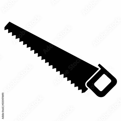 Sharp metal handsaw tool isolated on white background