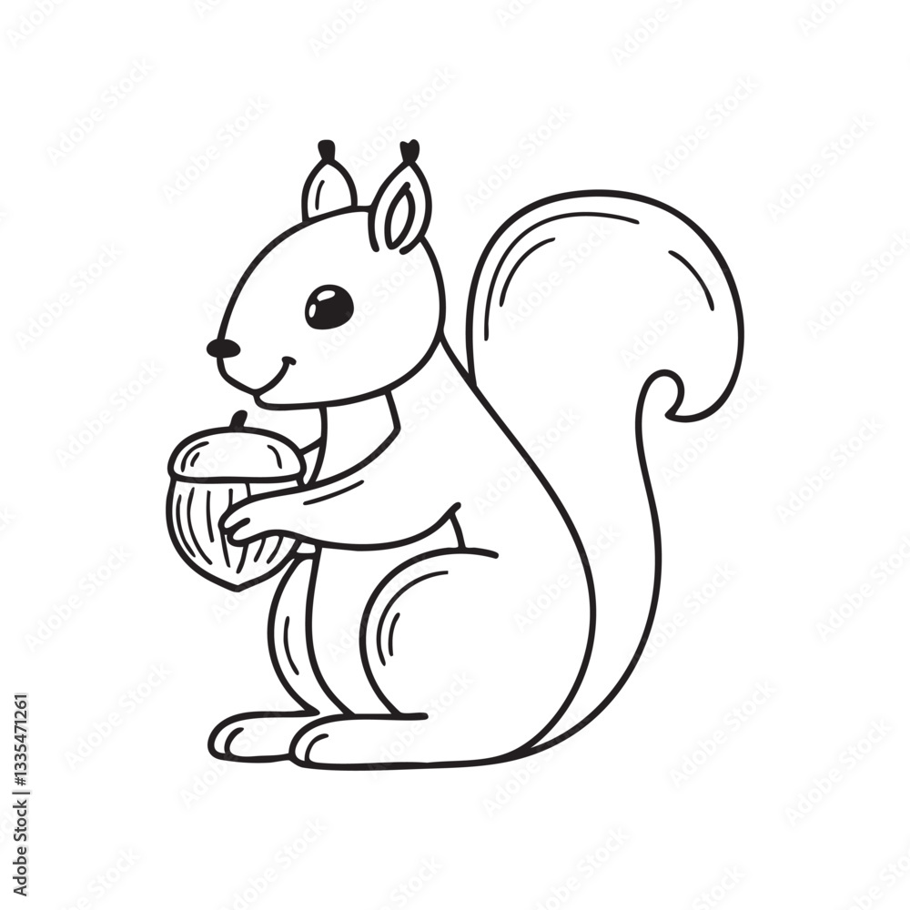 A squirrel holding a nut in its paws A squirrel holding a nut in its paws