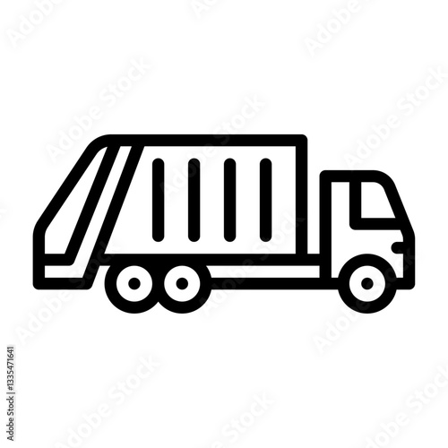 Garbage Truck outline icon. garbage truck line illustration