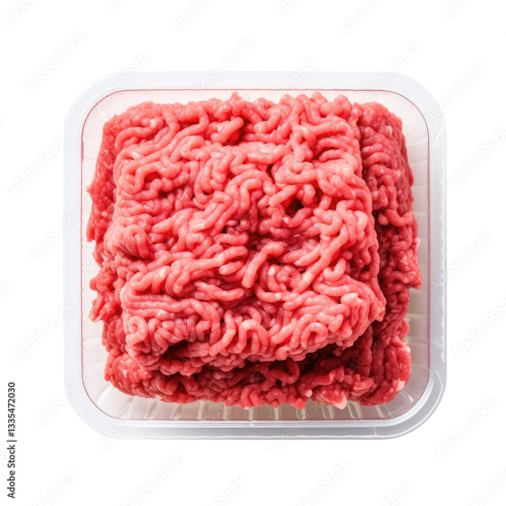 Packaged minced meat on transparent background Packaged minced meat on transparent background