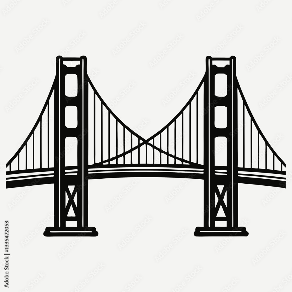 Fototapeta premium Golden Gate Bridge in San Francisco with water and sky in the background