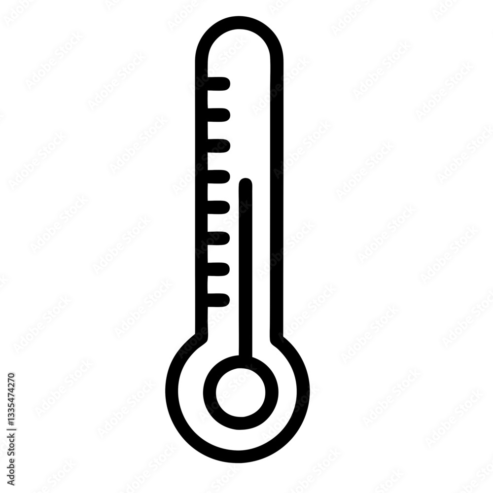 Vector icon of a thermometer showing temperature for hot and cold weather with Celsius and Fahrenheit scales Vector icon of a thermometer showing temperature for hot and cold weather with Celsius and Fahrenheit scales