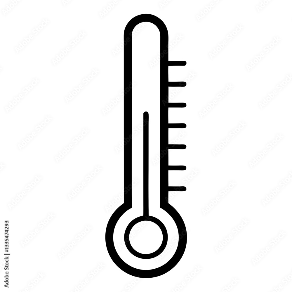 Vector icon of a thermometer showing temperature for hot and cold weather with Celsius and Fahrenheit scales Vector icon of a thermometer showing temperature for hot and cold weather with Celsius and Fahrenheit scales
