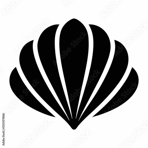 A heart-shaped seashell vector illustration with floral patterns and natural design elements