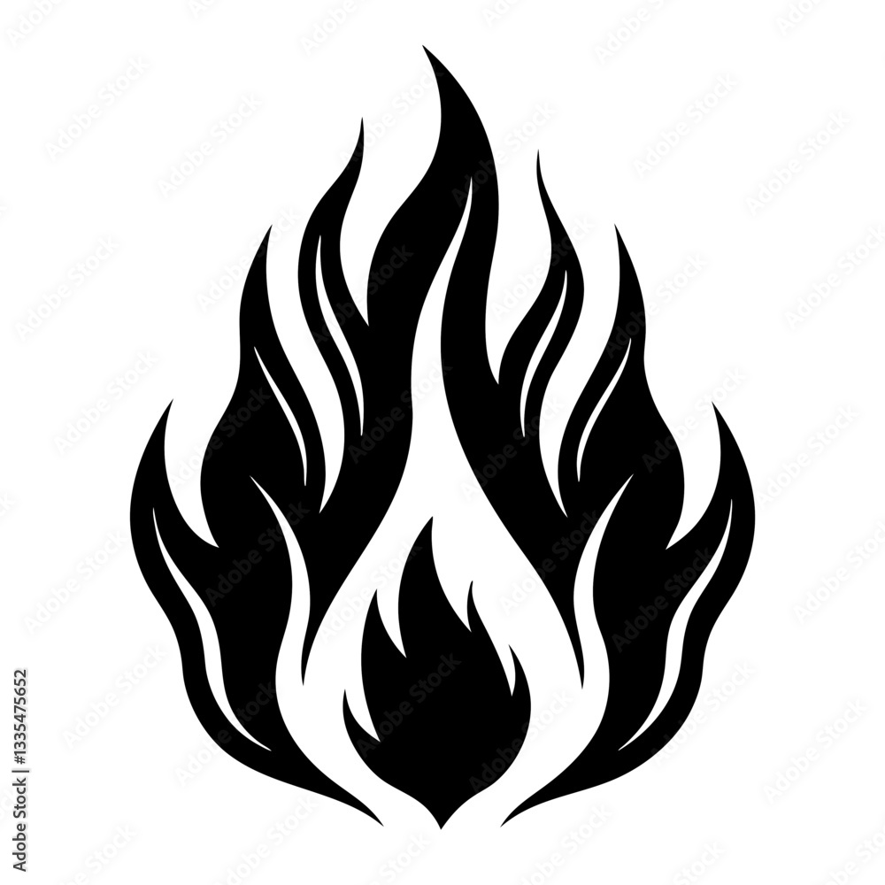 A vibrant vector illustration of fire flames, with a blazing and warm design featuring hot orange and yellow hues, symbolizing heat, danger, and energy, perfect for tattoos or artwork A vibrant vector illustration of fire flames, with a blazing and warm design featuring hot orange and yellow hues, symbolizing heat, danger, and energy, perfect for tattoos or artwork