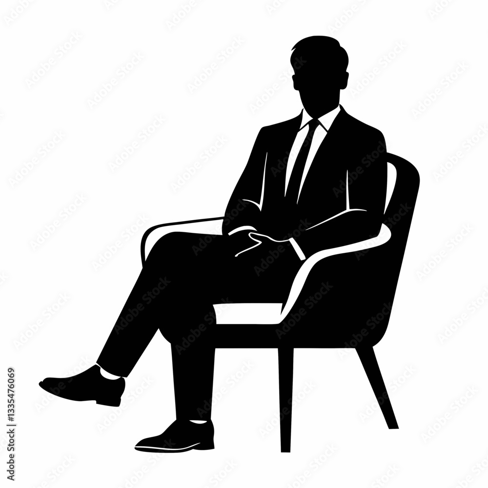 A businessman sitting on a chair working at a desk with a laptop in an office setting A businessman sitting on a chair working at a desk with a laptop in an office setting