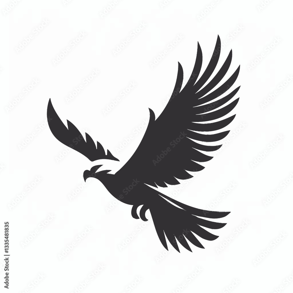 Obraz premium Majestic Soaring Eagle Silhouette Bird of Prey in Flight