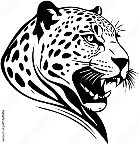 jaguar logo silhouette on white background