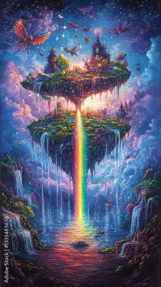 Fototapeta premium Fantasy Bridge of Colors, Rainbows
