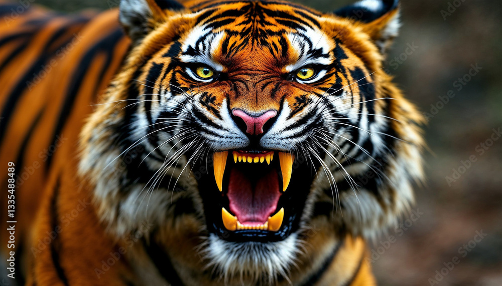 Naklejka premium angry tiger animal savage