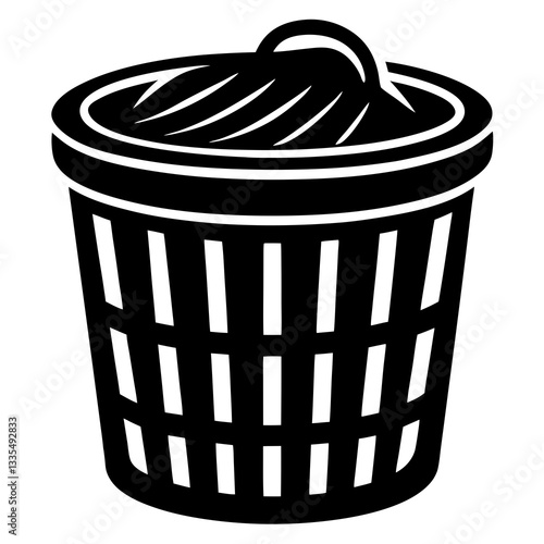 Laundry hamper silhouette vector illustration 