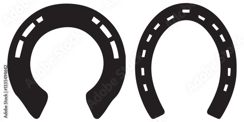 Horseshoe Set Icon Symbol of Good Luck