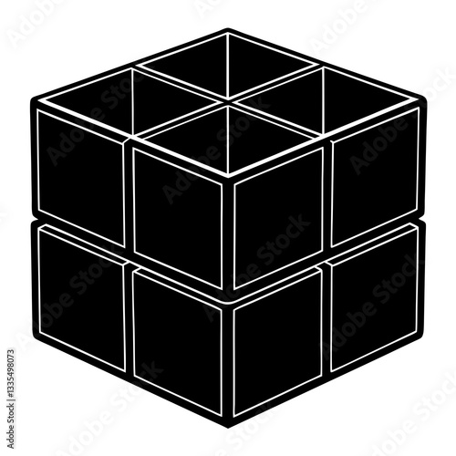  Storage cube organizer  silhouette vector illustration 