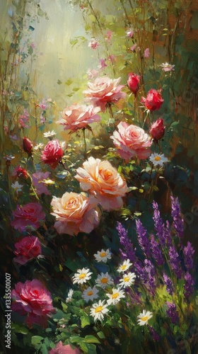 Wallpaper Mural Impressionist Garden of Light, Blooming flowers Torontodigital.ca