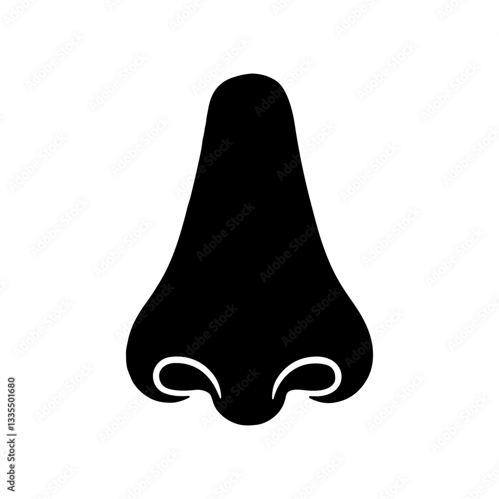 Human nose silhouette vector flat illustration design. Human nose silhouette vector flat illustration design.