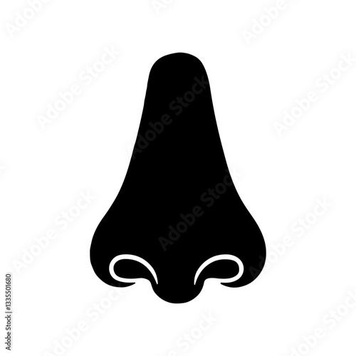 Human nose silhouette vector flat illustration design.