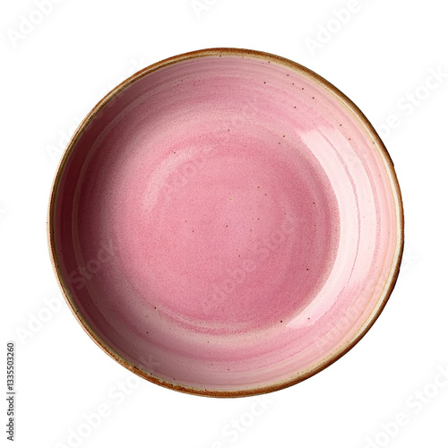A Pink Ceramic Plate Isolat...