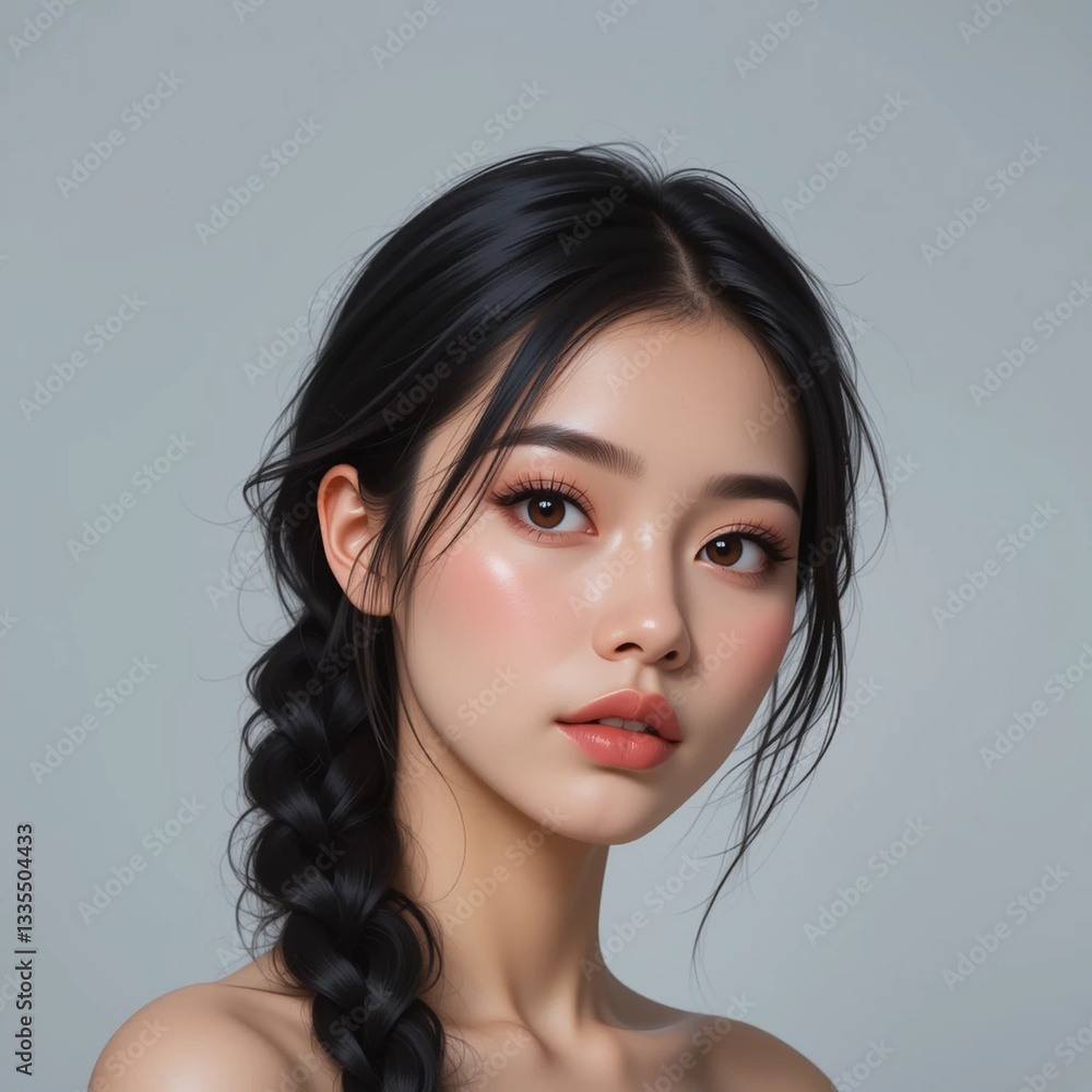 Fototapeta premium woman, beauty, hair, model, face, fashion, skin, 