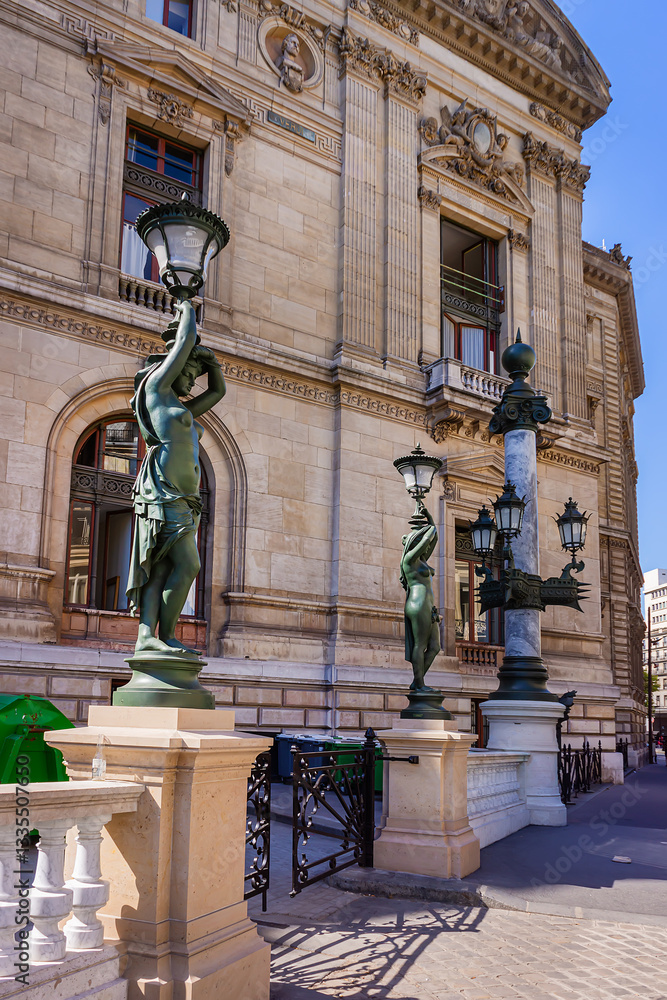 Architectural fragments of neo-baroque Garnier Palace (or Opera National de Paris). Paris, France.