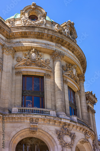 Architectural fragments of neo-baroque Garnier Palace (or Opera National de Paris). Paris, France.