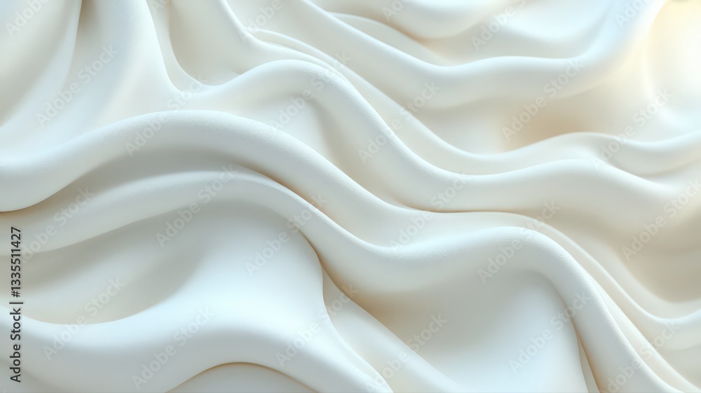 Fototapeta premium Soft White Fabric Drape with Subtle Texture and Gentle Waves