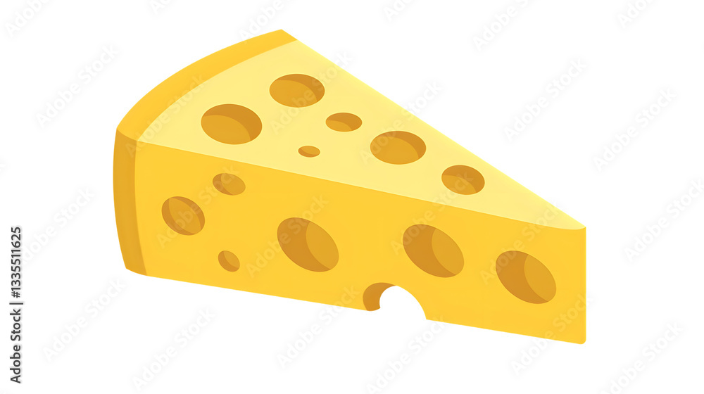 A slice of cheese with holes perfect for culinary designs and foodrelated content A slice of cheese with holes perfect for culinary designs and foodrelated content