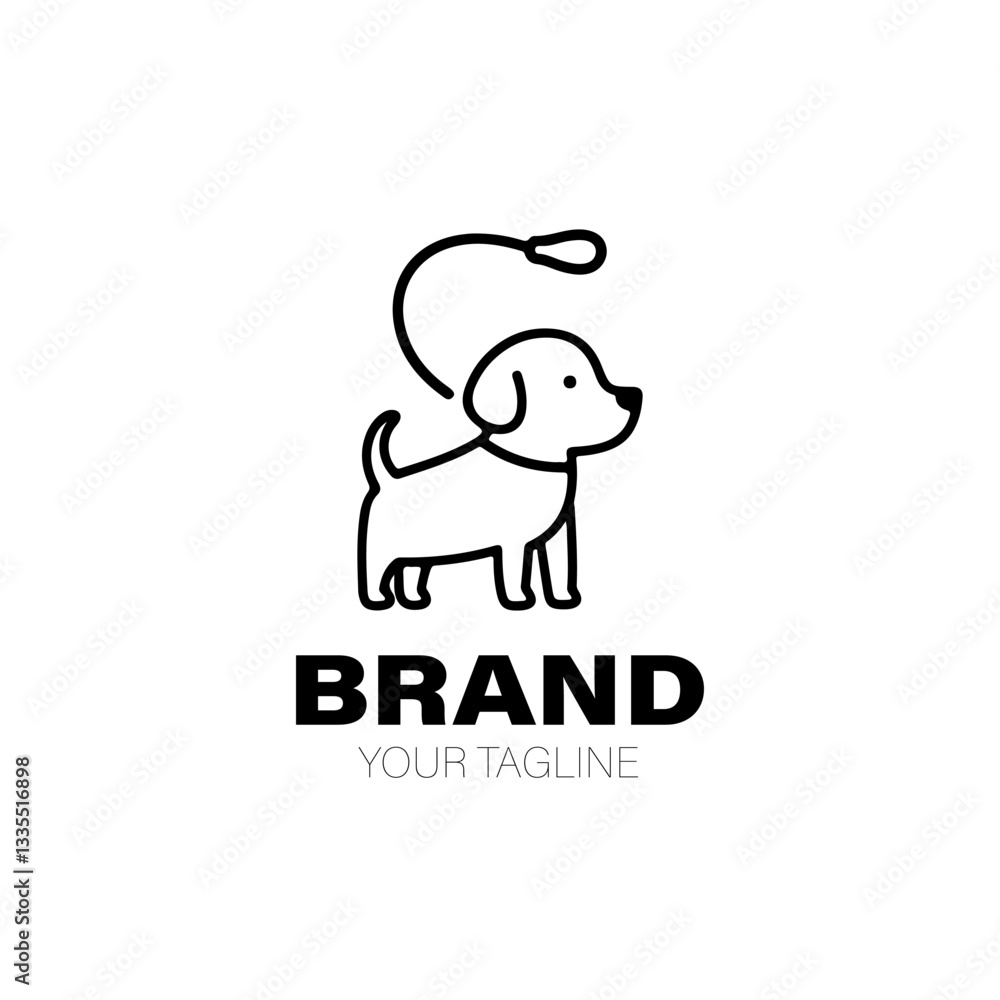 Obraz premium Dog Walking Logo. Dog Walking Logo Design. Dog Walking Logo Brand. Dog Walking Logo Vector Design Isolated on White Background