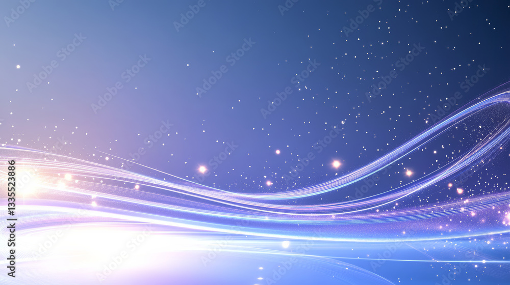Obraz premium Abstract Blue Starry Sky Technology Background