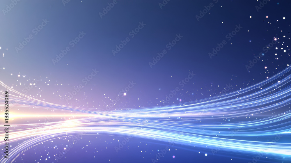 Fototapeta premium Abstract Blue Starry Sky Technology Background