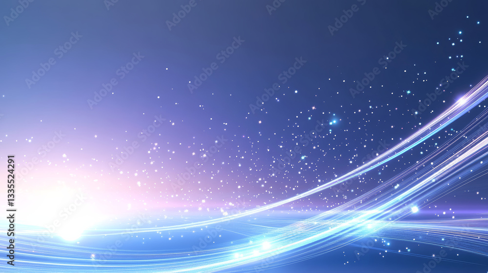 Obraz premium Abstract Blue Starry Sky Technology Background