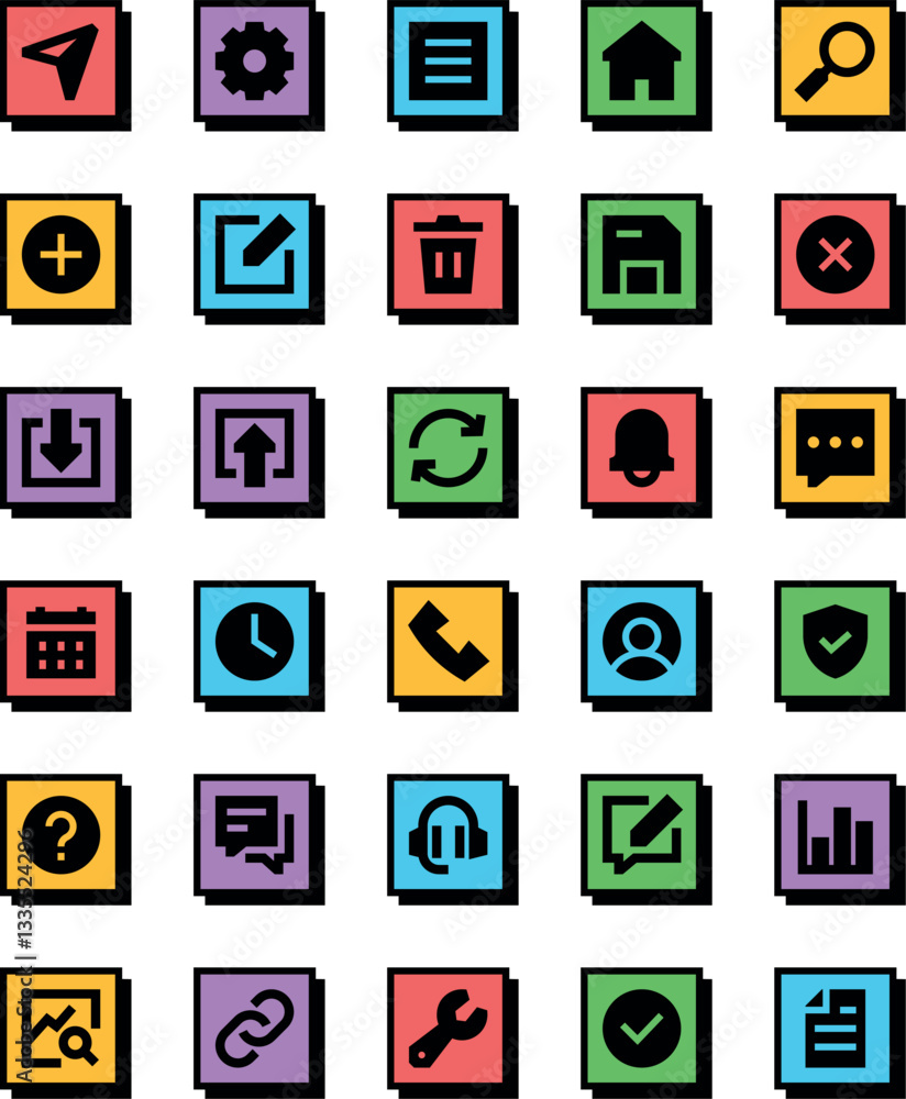 set of vector icons for web set of vector icons for web