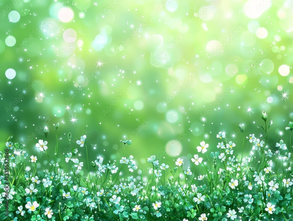 An abstract background with green shamrocks for St Patrick's day and springtime. An abstract background with green shamrocks for St Patrick's day and springtime.