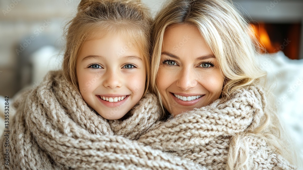 Warmly connected mother and daughter Warmly connected mother and daughter