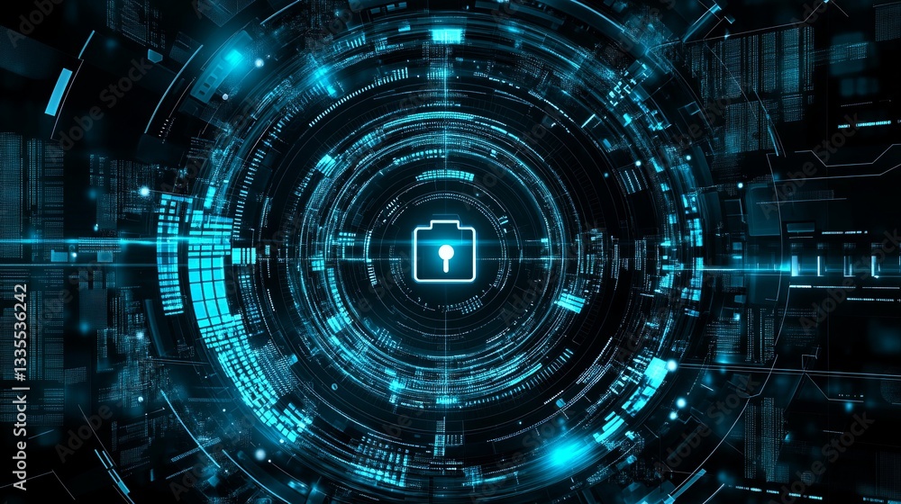 Abstract Digital Security System Futuristic Technology Network Padlock Data Protection Cyber Secure Encryption Modern Background Design Graphic Abstract Digital Security System Futuristic Technology Network Padlock Data Protection Cyber Secure Encryption Modern Background Design Graphic