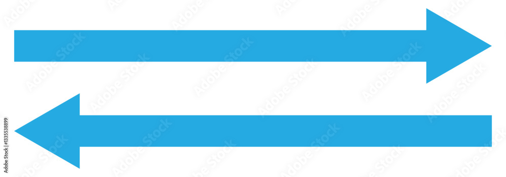 Straight long double vector arrow. Horizontal long straight arrow with two left and right pointers. Black width symbol isolated on white background Straight long double vector arrow. Horizontal long straight arrow with two left and right pointers. Black width symbol isolated on white background